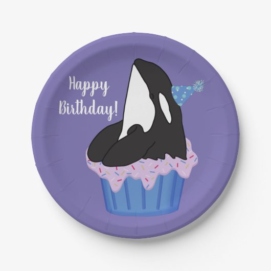 Orca Killer Whale Geburtstag individuell einstellb Pappteller (Vorderseite)