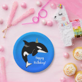 Orca Killer Whale Geburtstag individuell einstellb Pappteller (Party)