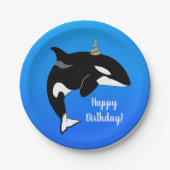 Orca Killer Whale Geburtstag individuell einstellb Pappteller (Vorderseite)