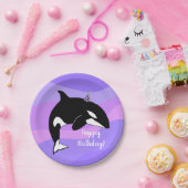 Orca Killer Whale Geburtstag individuell einstellb Pappteller (Party)