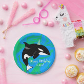 Orca Killer Whale Geburtstag individuell einstellb Pappteller (Party)