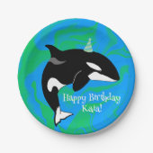 Orca Killer Whale Geburtstag individuell einstellb Pappteller (Vorderseite)