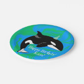 Orca Killer Whale Geburtstag individuell einstellb Pappteller (Schrägansicht)