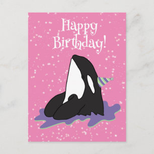 Orca Killer Whale Geburtstag individuell einstellb Postkarte