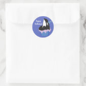 Orca Killer Whale Geburtstag individuell einstellb Runder Aufkleber (Tasche)