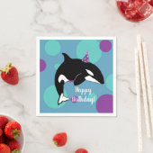 Orca Killer Whale Geburtstag individuell einstellb Serviette (Beispiel)