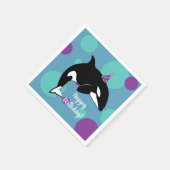 Orca Killer Whale Geburtstag individuell einstellb Serviette (Ecke)