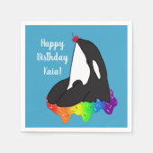 Orca Killer Whale Geburtstag individuell einstellb Serviette (Vorderseite)