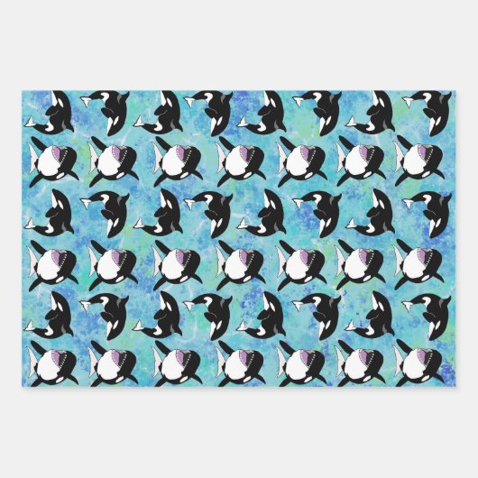 Orca Killer Whale Geschenkpapier Set (Vorderseite 3)