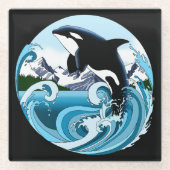 Orca Killer Whale Glasuntersetzer (Vorderseite)