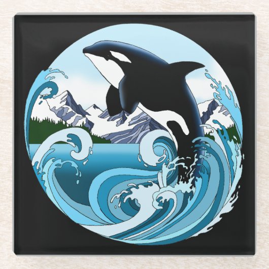 Orca Killer Whale Glasuntersetzer (Vorderseite)