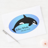 Orca Killer Whale Gradient Blue Ovaler Aufkleber (Umschlag)