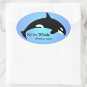 Orca Killer Whale Gradient Blue Ovaler Aufkleber (Tasche)