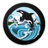 Orca Killer Whale Keramikknauf (Vorderseite)