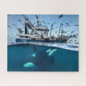 Orca Killer Whale Kommerzielle Fischerboote Puzzle (Horizontal)