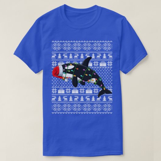 Orca Killer Whale Lover Santa Hat Ugly Orca Christ T-Shirt (Design vorne)