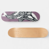 Orca Killer Whale mauve Lila Tlingit Tribal Ink Skateboard (Horizontal)