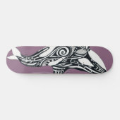 Orca Killer Whale mauve Lila Tlingit Tribal Ink Skateboard (Horizontal)