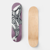 Orca Killer Whale mauve Lila Tlingit Tribal Ink Skateboard (Vorderseite)