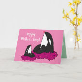 Orca Killer Whale Mothers Day Karte (Gelbe Blume)