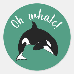 Orca Killer Whale- oh Wal! Runder Aufkleber