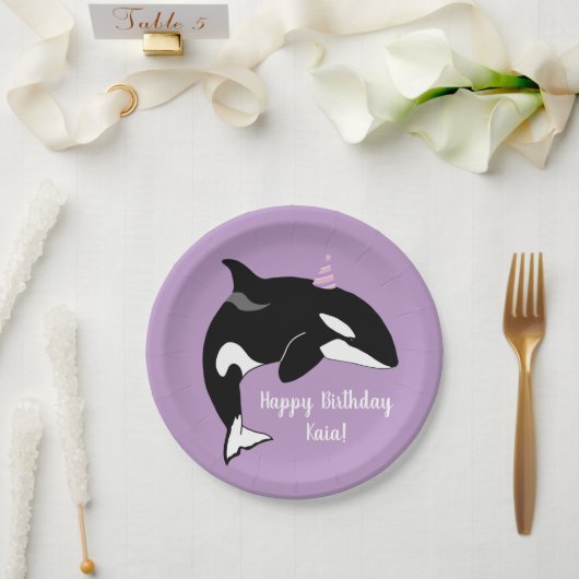 Orca Killer Whale Pappteller (Hochzeit)