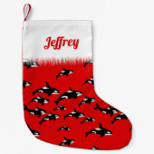 Orca Killer Whale Pod Ocean Themed Kleiner Weihnachtsstrumpf (Vorderseite)