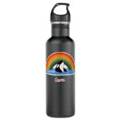 Orca Killer Whale Rainbow Retro Liebe Edelstahlflasche (Vorderseite)