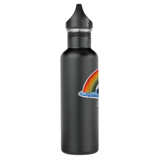 Orca Killer Whale Rainbow Retro Liebe Edelstahlflasche (Links)