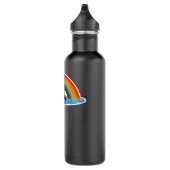 Orca Killer Whale Rainbow Retro Liebe Edelstahlflasche (Rechts)