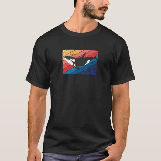 Orca Killer Whale Retro Style Men Women Sea Ocean T-Shirt (Vorderseite)