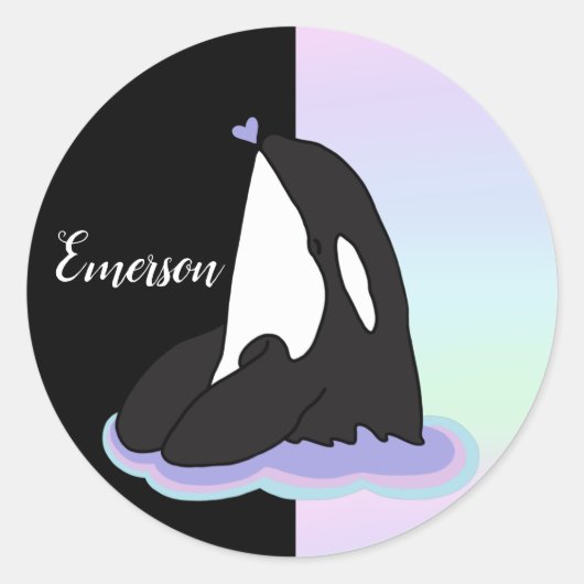 Orca Killer Whale Runder Aufkleber (Vorderseite)