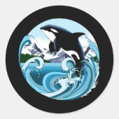 Orca Killer Whale Runder Aufkleber (Vorderseite)