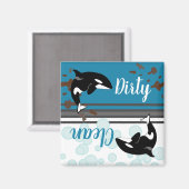 Orca Killer Whale schmutzig/sauber Magnet (Vorderseite/Rückseite)