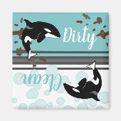 Orca Killer Whale schmutzig/sauber Magnet (Vorne)