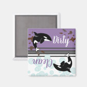 Orca Killer Whale schmutzig/sauber Magnet (Vorderseite/Rückseite)