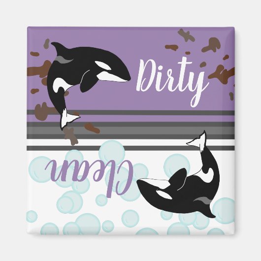 Orca Killer Whale schmutzig/sauber Magnet (Vorne)