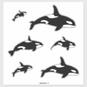 Orca Killer Whale Set Aufkleber (Blatt)