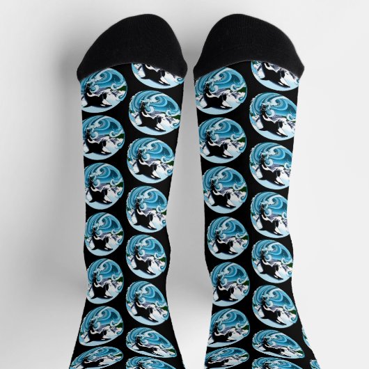 Orca Killer Whale Socken (Oben)