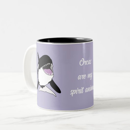 Orca Killer Whale Spirit Animal Zweifarbige Tasse (Vorderseite Links)