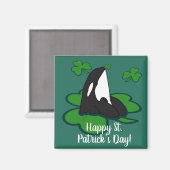 Orca Killer Whale St Patrick's Day Magnet (Vorderseite/Rückseite)