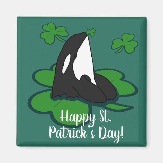 Orca Killer Whale St Patrick's Day Magnet (Vorne)