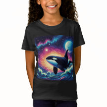 Orca Killer Whale Starry Night Colorful Ocean Art