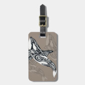 Orca Killer Whale Taupe Tlingit Tribal Tinte Gepäckanhänger (Vorderseite vertikal)