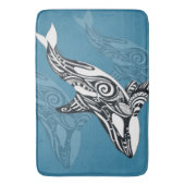 Orca Killer Whale Tlingit Indigo Blue Tinte Badematte (Vorderseite Vertikal)