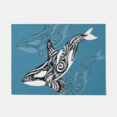 Orca Killer Whale Tlingit Indigo Blue Tinte Fußmatte (Vorderseite)