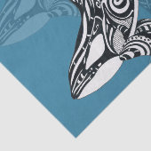 Orca Killer Whale Tlingit Indigo Blue Tinte Seidenpapier (Ausschnitt)