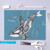 Orca Killer Whale Tlingit Indigo Blue Tinte Seidenpapier (Handwerk)