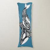 Orca Killer Whale Tlingit Indigo Blue Tinte Seitenschläferkissen (Vorderseite Vertikal)