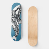 Orca Killer Whale Tlingit Indigo Blue Tinte Skateboard (Vorderseite)